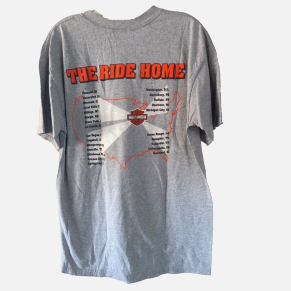 Harley-Davidson Men's T-Shirt Size L 100th Anniversary  Gray Short Sleeve EUC - Picture 3 of 12